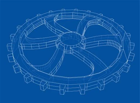 Gear sketch. Vector Illustrazione stock
