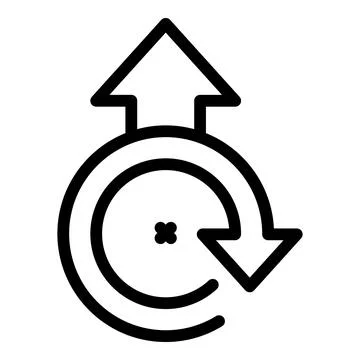 Gear skill icon outline vector. Core mission Stock Illustration