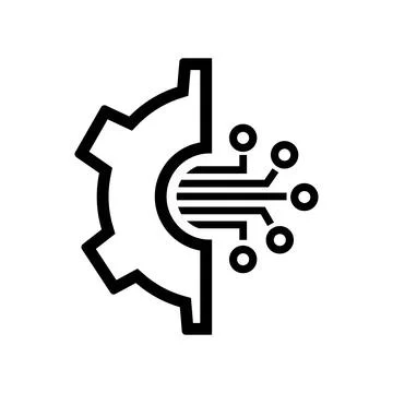 Gear smart ai icon. Simple illustration of gear smart ai vector icon for web Illustrazione stock