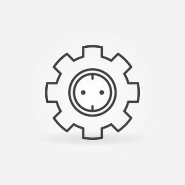Gear with socket vector concept icon in thin line style イラスト素材