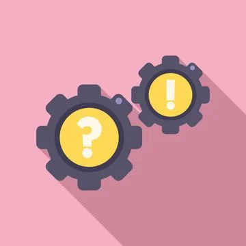 Gear solution icon flat vector. Business problem 스톡 일러스트