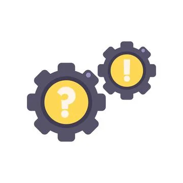 Gear solution icon flat vector. Business problem 스톡 일러스트