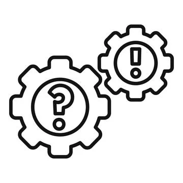 Gear solution icon outline vector. Business problem 스톡 일러스트