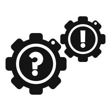 Gear solution icon simple vector. Business problem Stock Illustration