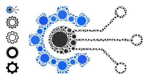 Gear Solution Icon - Virus Mosaic And More Icons Stock Illustration