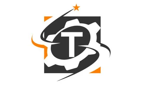 Gear Solution Logo Letter T Stock-Illustration