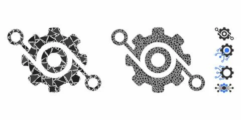 Gear solution Mosaic Icon of Raggy Parts Stock Illustration