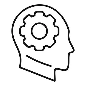 Gear solution plan icon outline vector. Evidence reason job Stock Illustration