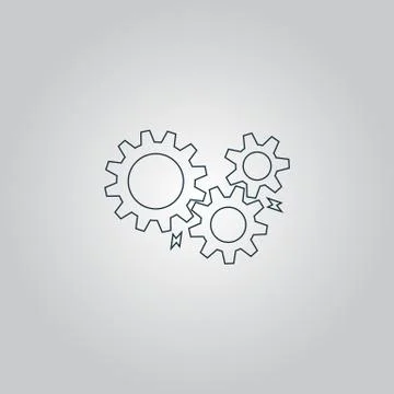 Gear with sparks Stock Illustration