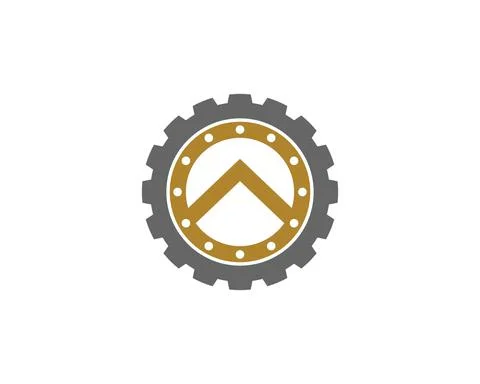 Gear with spartan shield inside Illustrazione stock