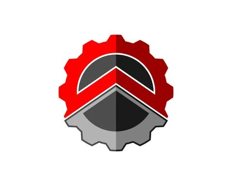 Gear with spartan shield logo Stock Illustration