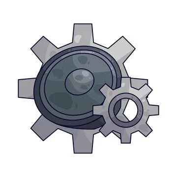 Gear with Speaker illustration 스톡 일러스트
