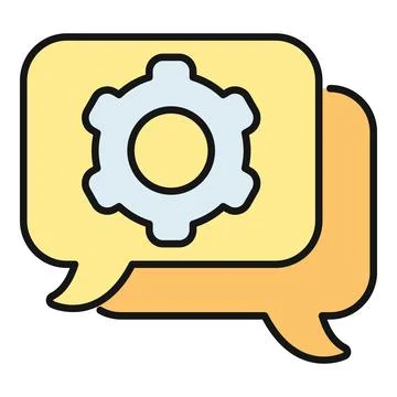 Gear speech bubble for technical chat support Stock Illustration