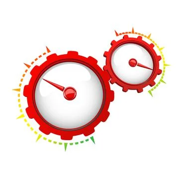 Gear speedometer vector illustration isolated on white background Stock Illustration