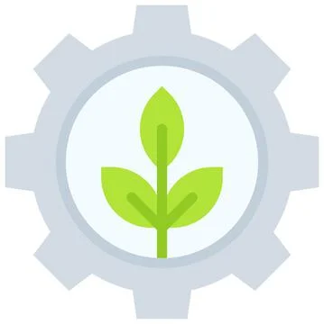 Gear with Sprout inside icon, Earth Day related vector Illustrazione stock