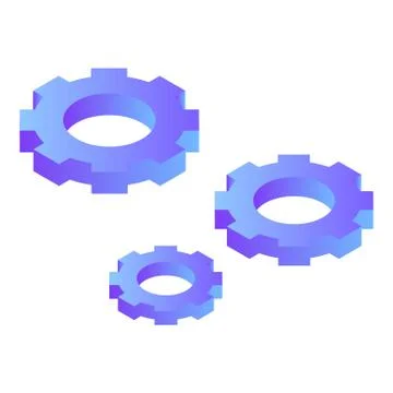 Gear stack icon, isometric style Stock Illustration