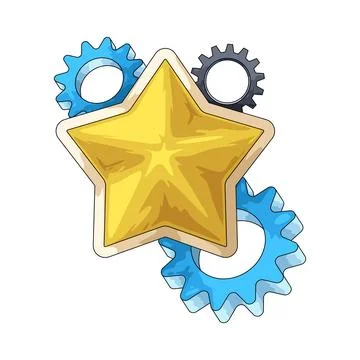 Gear with Star illustration 스톡 일러스트