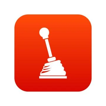 Gear stick icon digital red Stock Illustration