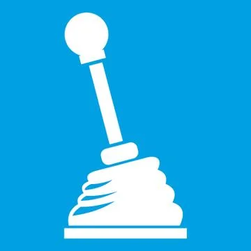 Gear stick icon white Stock Illustration