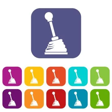 Gear stick icons set Stock Illustration