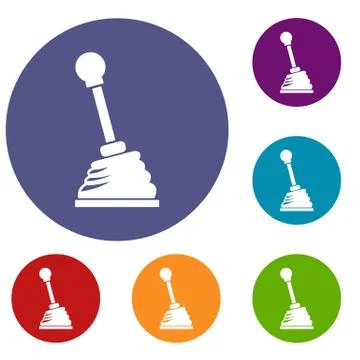 Gear stick icons set Stock Illustration
