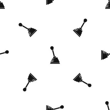 Gear stick pattern seamless black Stock Illustration
