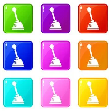 Gear stick set 9 Stock Illustration