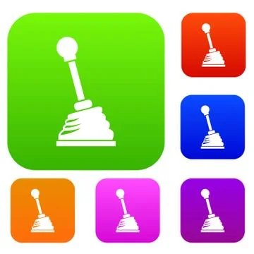 Gear stick set collection Stock Illustration