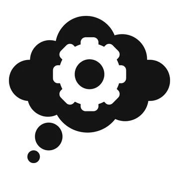 Gear storm thinking icon simple vector. Evidence reason solution Illustrazione stock