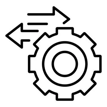 Gear strategy icon outline vector. Vuca data Illustrazione stock