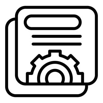 Gear study case icon outline vector. Learn data Stockillustratie