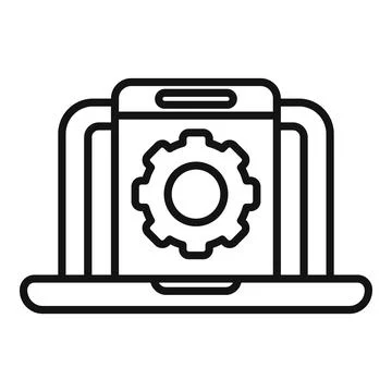 Gear support hosting icon outline vector. Tech team Stockillustratie