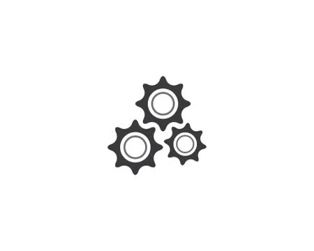 Gear symbol vector icon Illustrazione stock