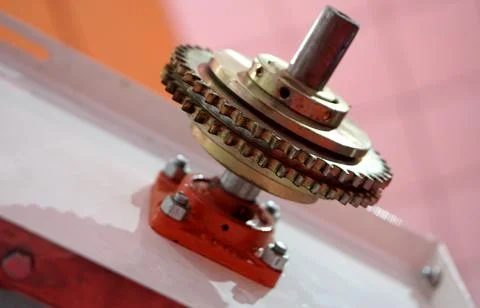 Gear system on a control panel in an industry Stock Photos