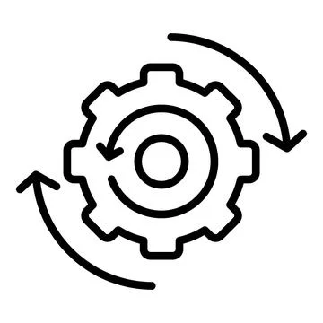 Gear system icon outline vector. Workflow web Illustrazione stock