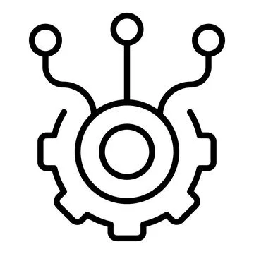 Gear system icon outline vector. Workflow plan Illustrazione stock