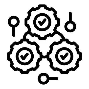 Gear system icon outline vector. Integrity core law Illustrazione stock