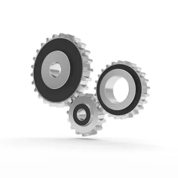 Gear system isolated on white Stock Illustration