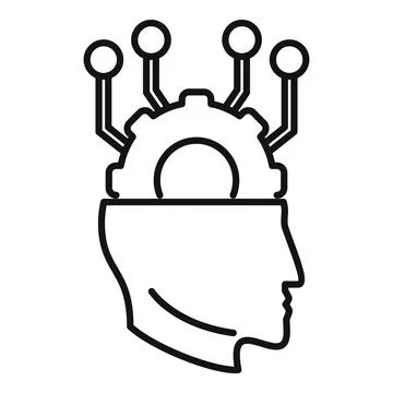 Gear system memory icon outline vector. Care lost Illustrazione stock