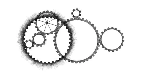 Gear system rotation  Stock Footage 23136032