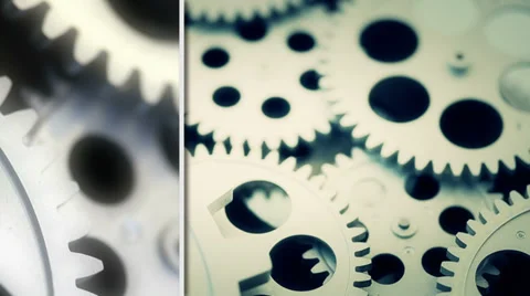 Gear system rotation Stock Footage 31136361