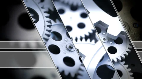 Gear system rotation Stock Footage 31981456