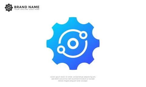 Gear tech circuit logo Stock Illustration