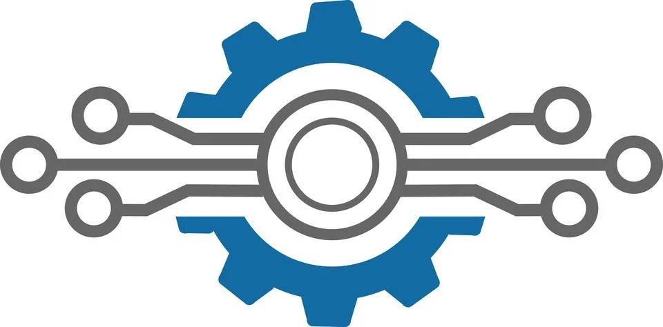 Gear technology, Artificial Intelligence, Gear processor chip Gear Symbol, .. Stock Illustration