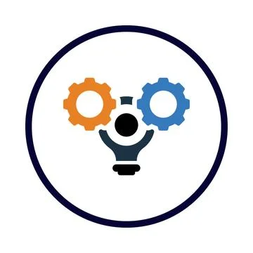 Gear, technology, bulb, light bulb, creative idea technology icon Stock Illustration
