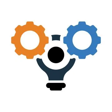 Gear, technology, bulb, light bulb, creative idea technology icon Stock Illustration