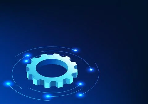 Gear technology gears placed on technology circle It conveys the developmen.. 库存插图
