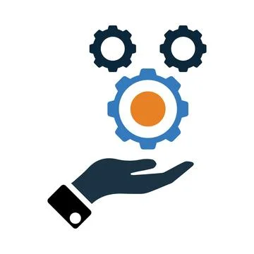 Gear, technology, hand, technology on hand icon Stock Illustration