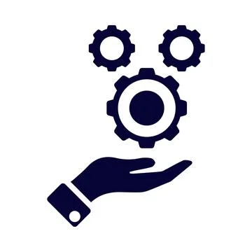 Gear, technology, hand, technology on hand icon Stock Illustration