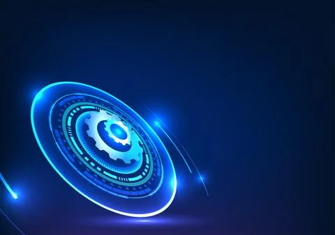 Gear technology inside the technology circle and there is a light Technolog.. Stockillustratie